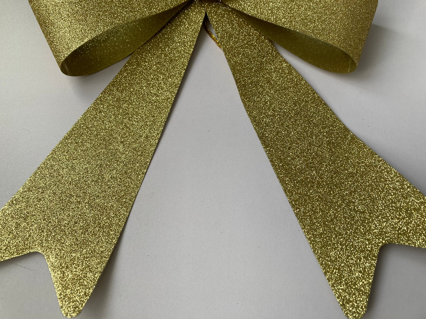 40cm Gold Glittered Decor Bow