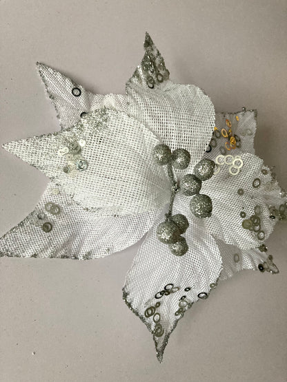 White & Silver Poinsettia