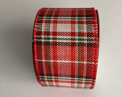 10yrds x 63mm Wired Edge Tartan Ribbon