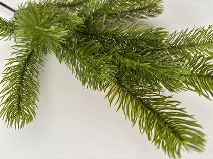 Light Green Spruce Stem | Artificial Faux Foliage | 13 Piece Detachable Stem