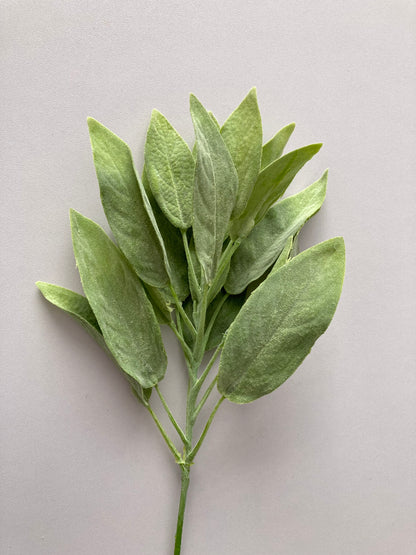 Flocked Sage Foliage Spray