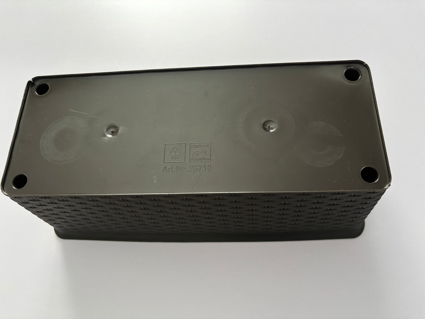 Dark Brown Plastic Woven Planter
