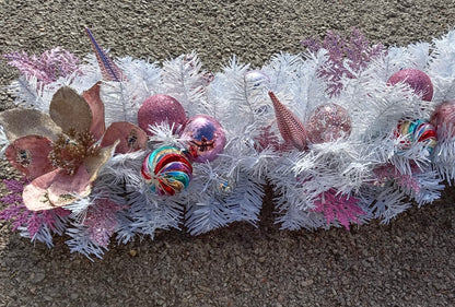 5ft Pink & White Artificial Garland