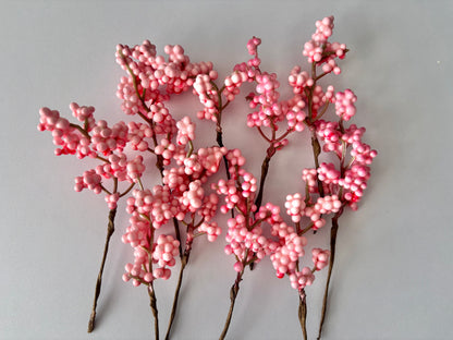 10 Pink Cluster Berry Bunch