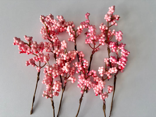 10 Pink Cluster Berry Bunch