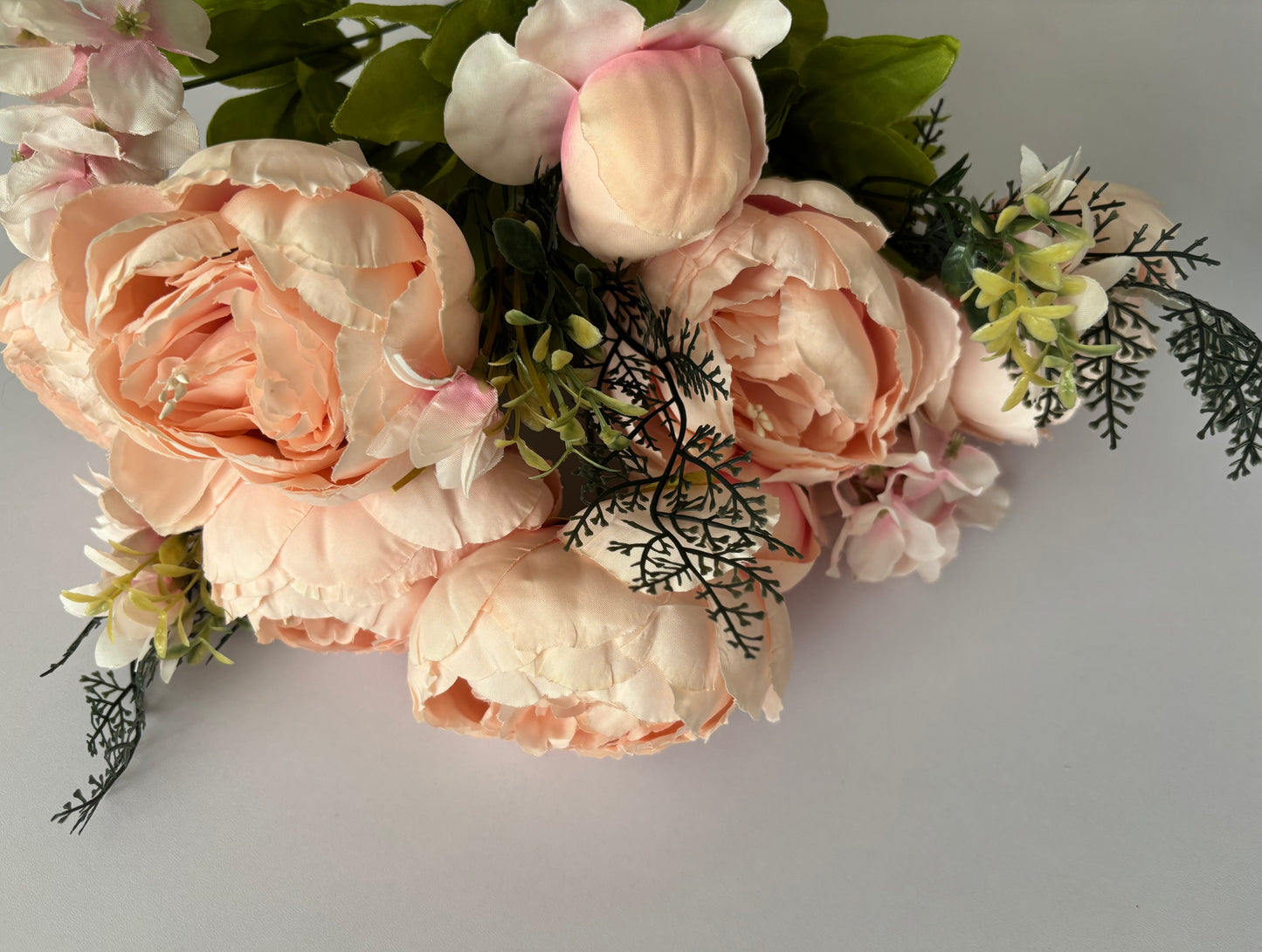 Large Peach Peony & Hydrangea Bunch