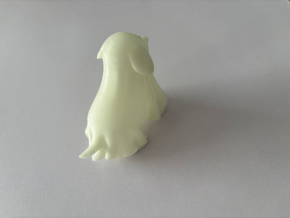Glow in the Dark Ghost Dog | 3D Printed Halloween Decoration | Glows Blue