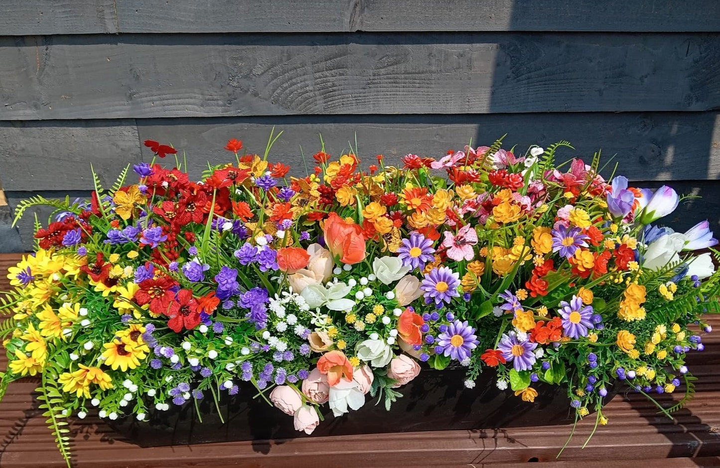 Flourishing Mixed Colour Window Box Planter