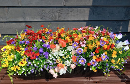 Flourishing Mixed Colour Window Box Planter