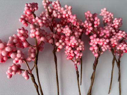 10 Pink Cluster Berry Bunch