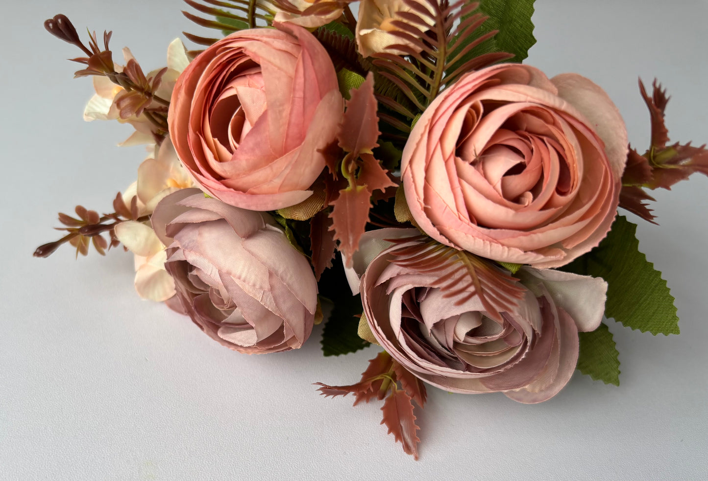 Dusky Pink & Purple Ranunculi & Hydrangea Bunch