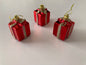 3pk Red & Gold Parcel Baubles