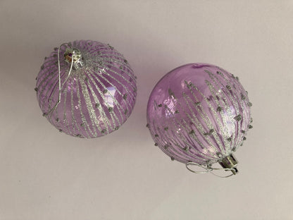 6pck Pink & Purple Christmas Baubles