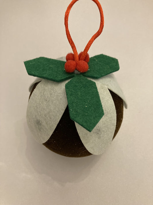Fabric Xmas Pudding Bauble