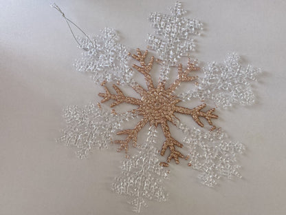 22cm Acrylic Rose Gold Snowflake Hanging Decoration
