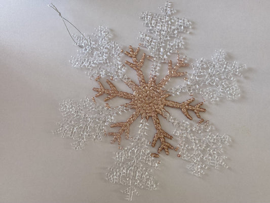 22cm Acrylic Rose Gold Snowflake Hanging Decoration