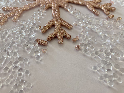 22cm Acrylic Rose Gold Snowflake Hanging Decoration