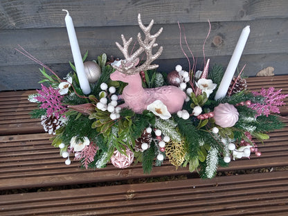 Pink Stag Floral Table Display
