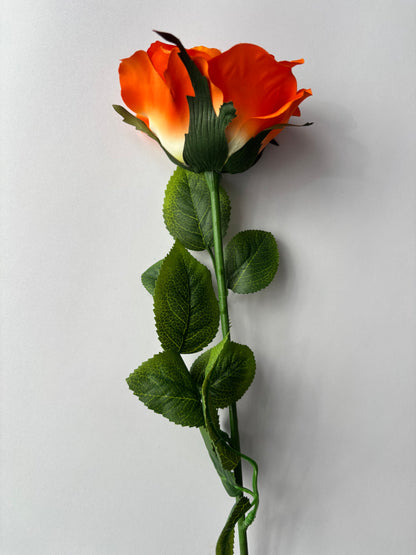 67cm Orange Rose Single Long Stem