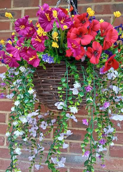 Bright Mixed Floral Hanging Basket