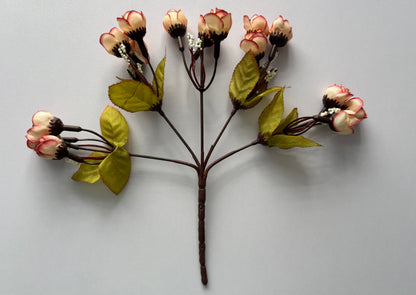 Pink/Cream Rosebud Bunch