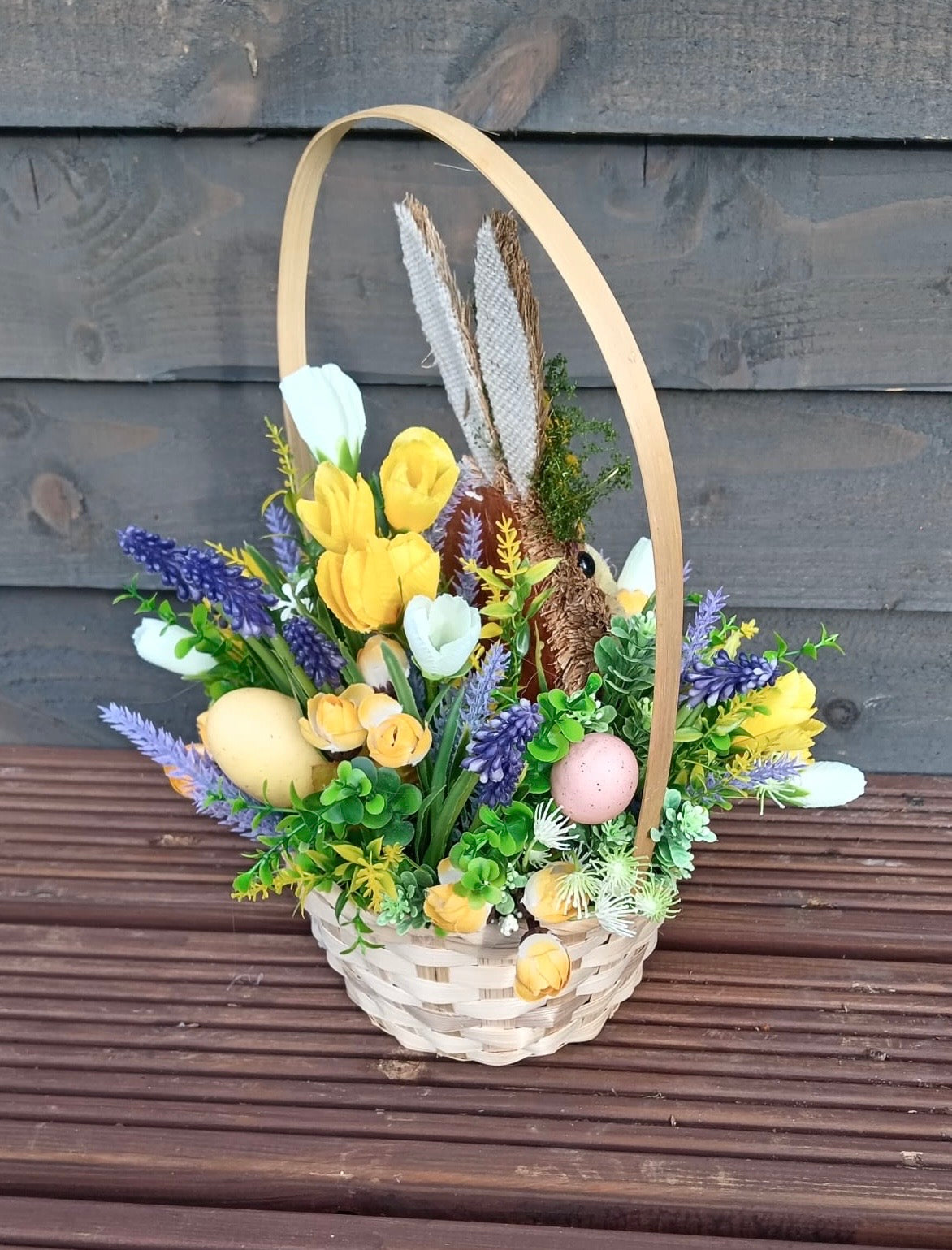 Easter Bunny Woven Handled Basket
