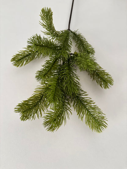 Light Green Spruce Stem | Artificial Faux Foliage | 13 Piece Detachable Stem
