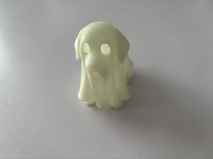 Glow in the Dark Ghost Dog | 3D Printed Halloween Decoration | Glows Blue