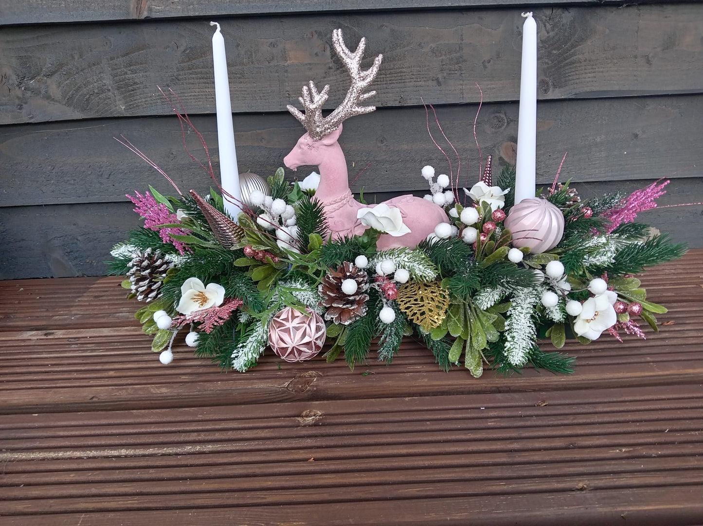 Pink Stag Floral Table Display