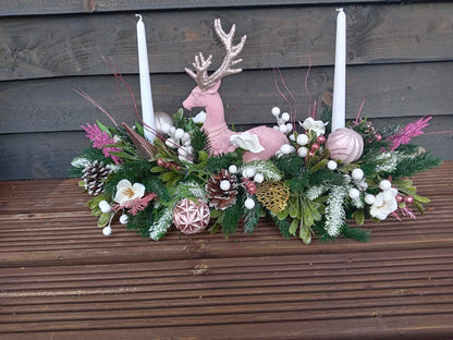 Pink Stag Floral Table Display