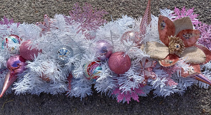 5ft Pink & White Artificial Garland