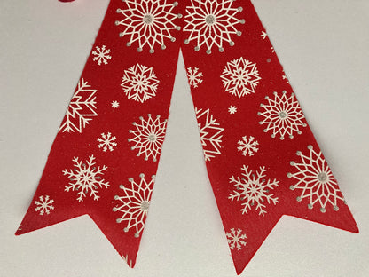 Red Snowy Large Bow