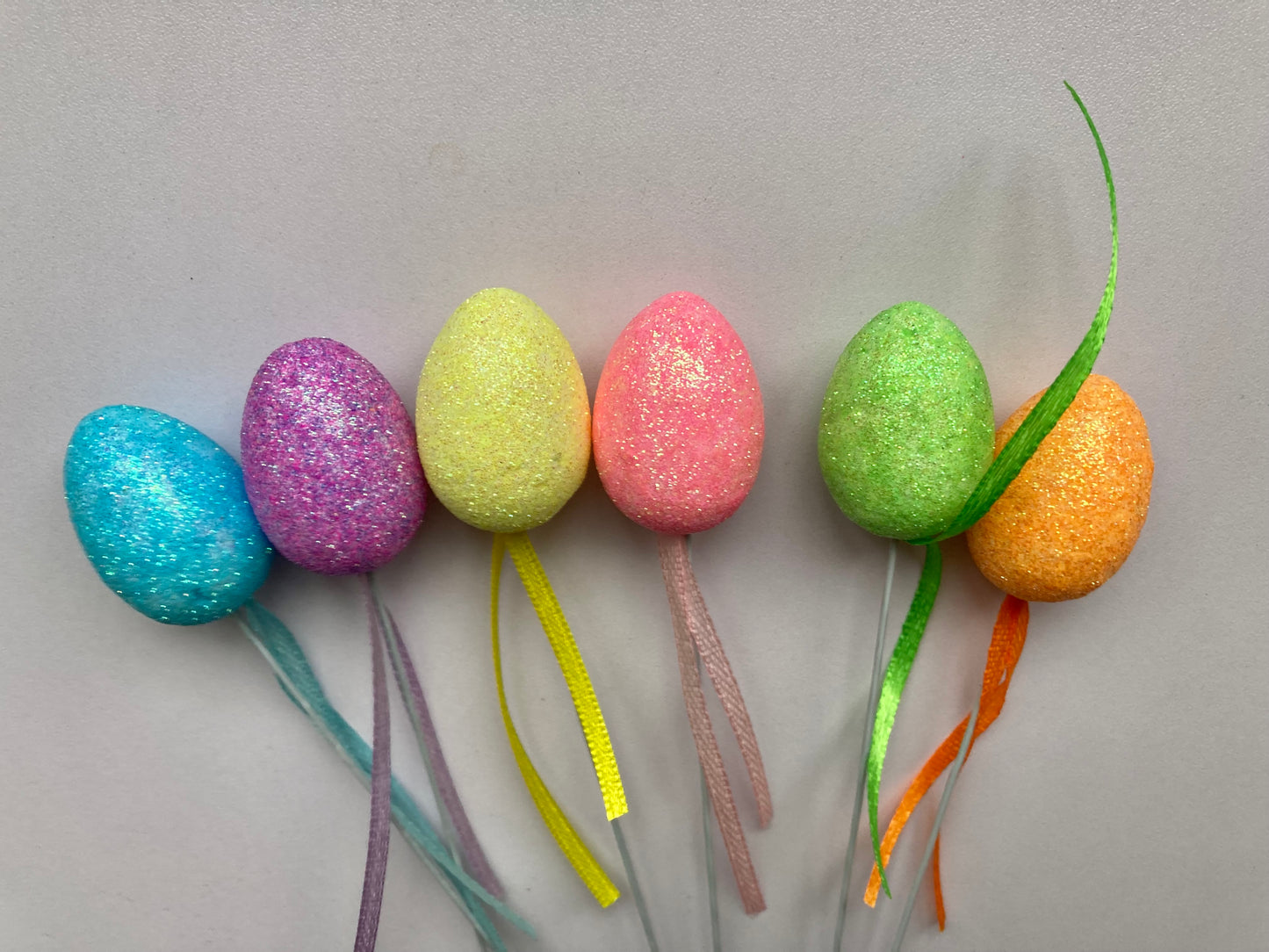 6pk Glitter Egg Picks