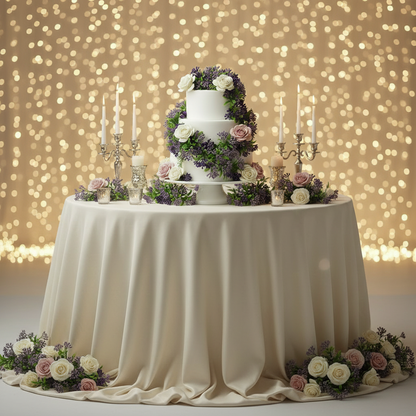 White & Purple Berry Bunch Cake Decorating Example – faux floral décor by Whimsical Blossom Floristry