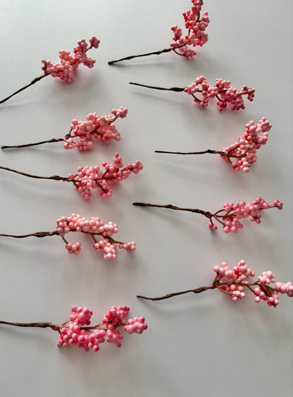 10 Pink Cluster Berry Bunch