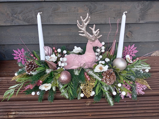 Pink Stag Floral Table Display