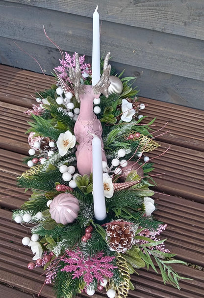 Pink Stag Floral Table Display