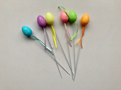 6pk Glitter Egg Picks