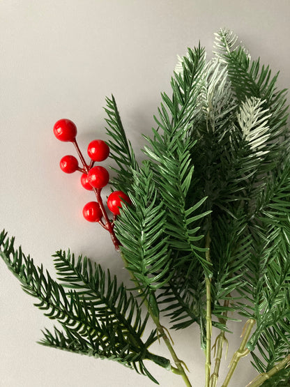 Snowy Tipped, Berry Spruce Bunch