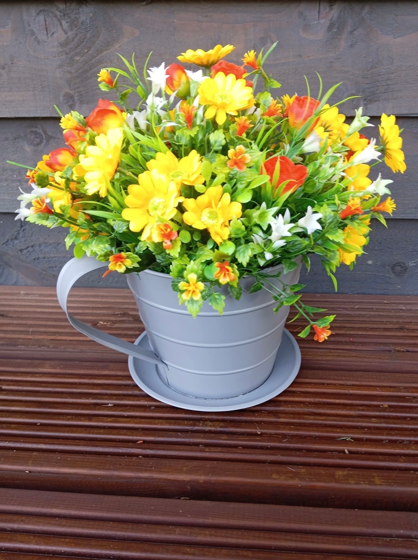 Spring Grey Teacup Plant Pot