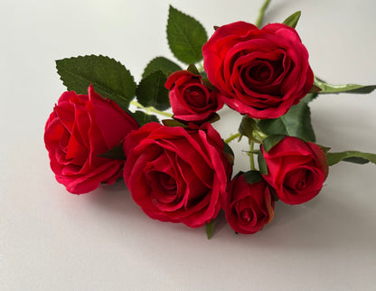 Red Rose Mixed Bud Spray