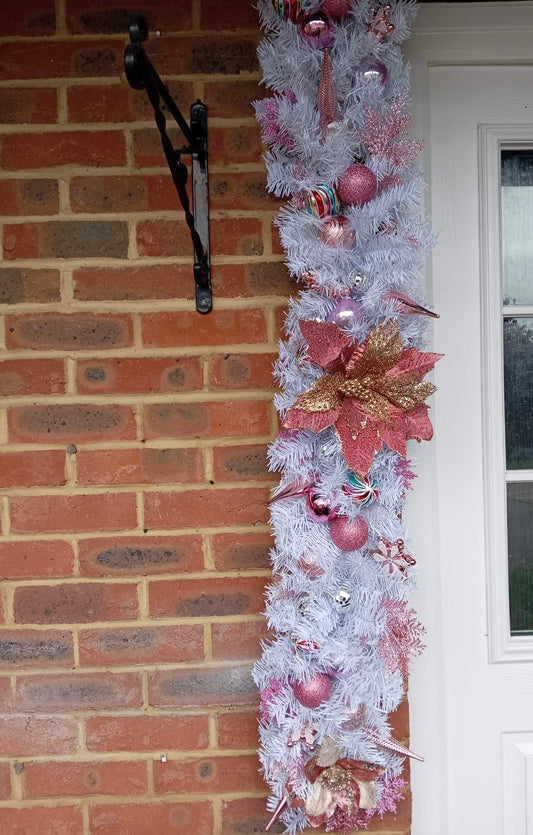 5ft Pink & White Artificial Garland