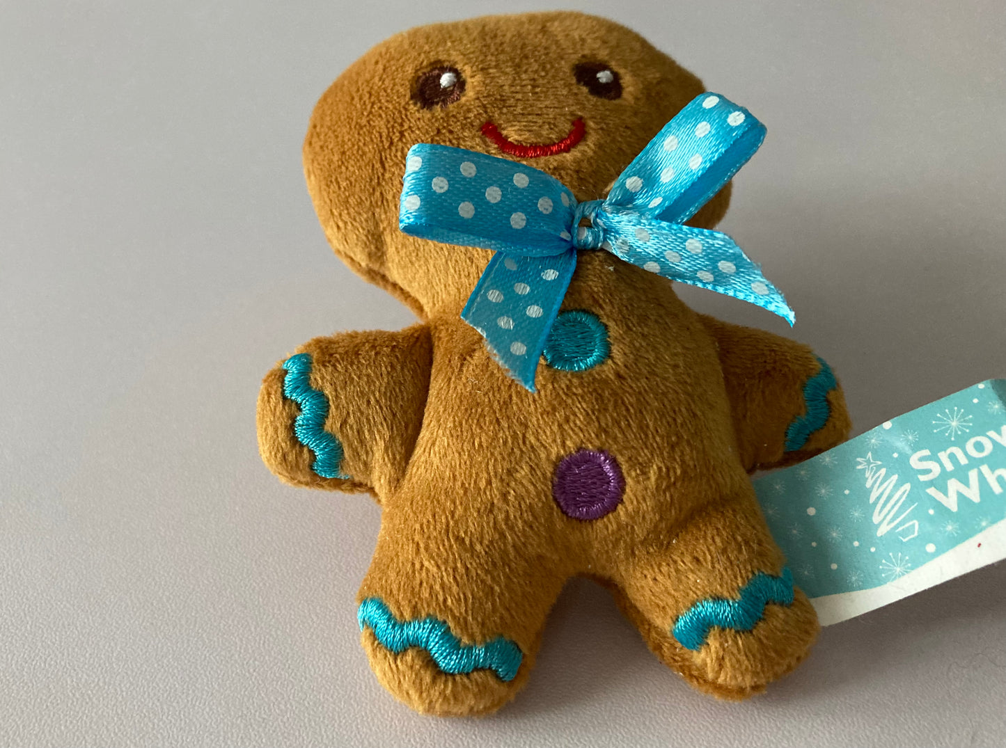 Plush Gingerbread Tree Decor Blue