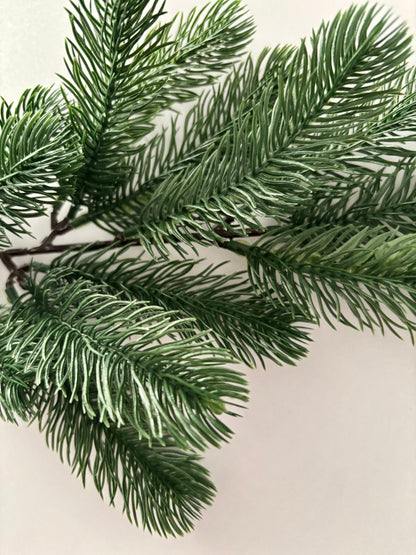 Dark Green Spruce Stem | Artificial Faux Foliage | 13 Piece Detachable Stem