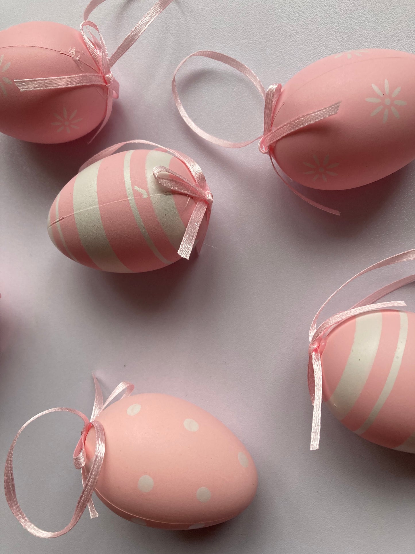 6pk Pink Easter Egg Hanging Decor
