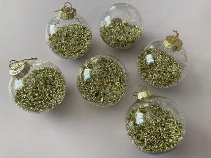 6Pck Gold Baubles