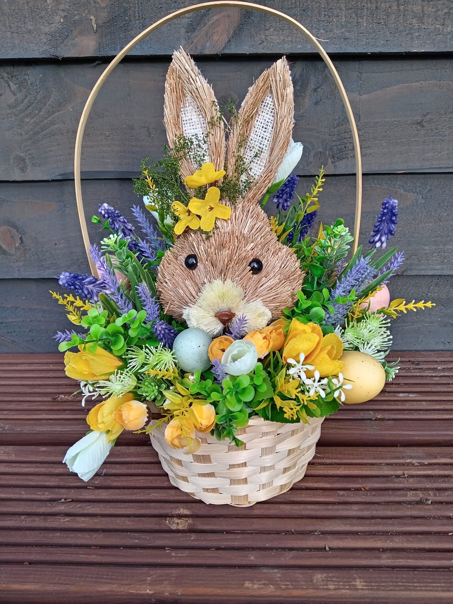 Easter Bunny Woven Handled Basket