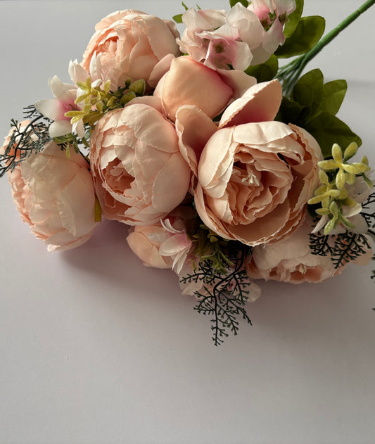 Large Peach Peony & Hydrangea Bunch