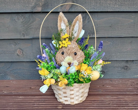 Easter Bunny Woven Handled Basket
