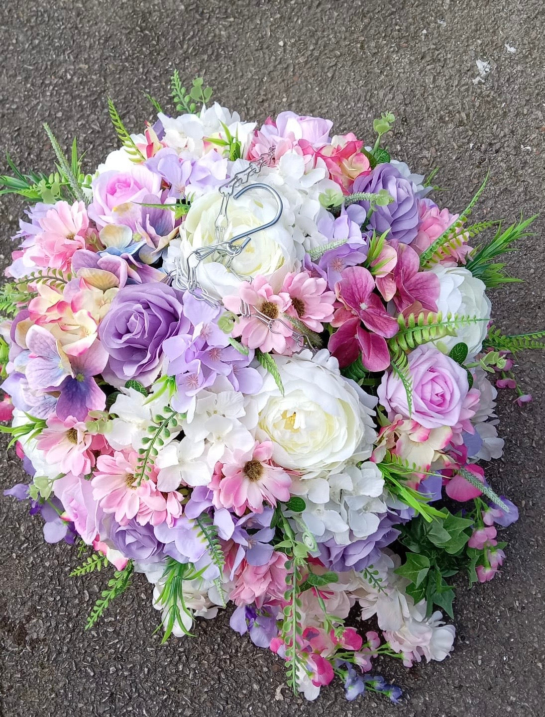 Deluxe Mixed Artificial Floral Hanging Basket